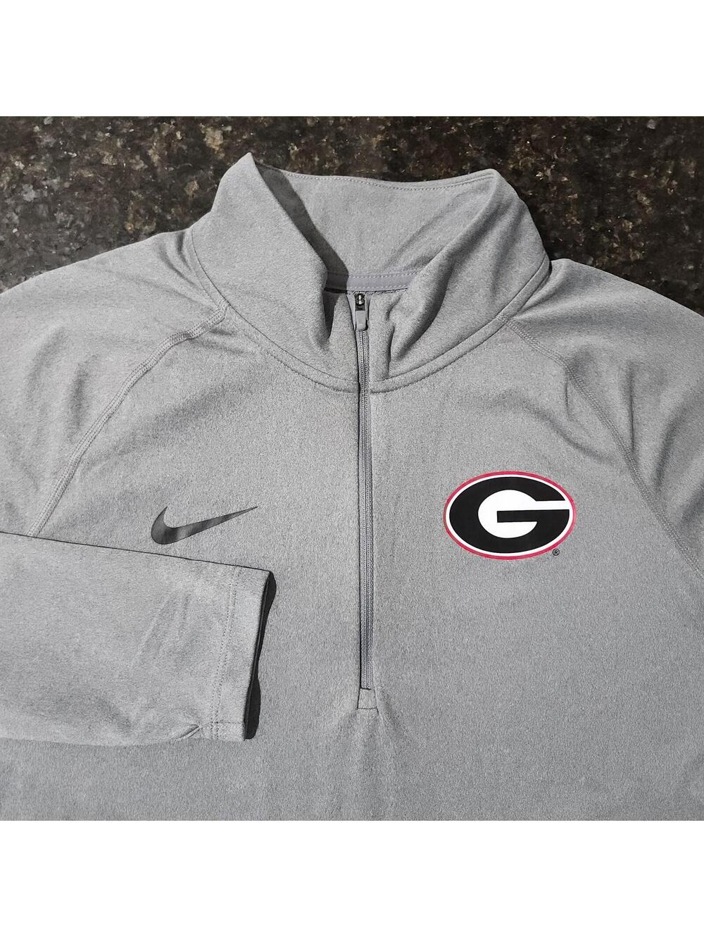 Nike Dri Fit Georgia Bulldogs UGA 1/2 Zip Pullover Golf Performance Womens Large